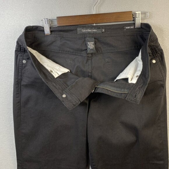 Calvin Klein Jeans Skinny Crop Pants Women's Size 12 Black Cotton Blend New NT - Picture 10 of 13